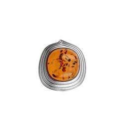 Silver pendant with amber