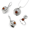 Silver ring with amber