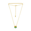 Silver necklace with green agate