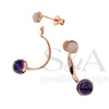 Silver earrings with amethyst and quartz