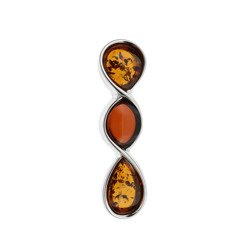 Silver pendant with amber