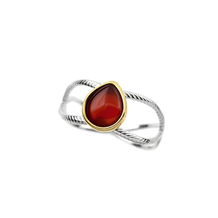 Silver ring with carnelian