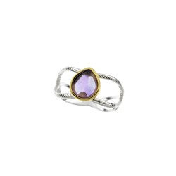 Silver ring with amethyst