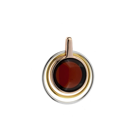 Silver pendant with amber