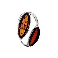 Silver pendant with amber