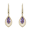 Gold earrings with amethyst