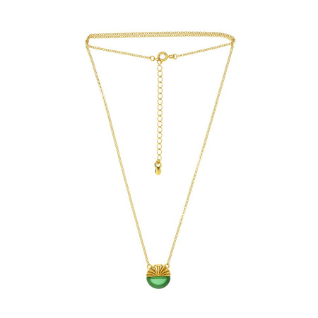 Silver necklace with green agate