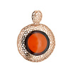 Silver pendant with amber