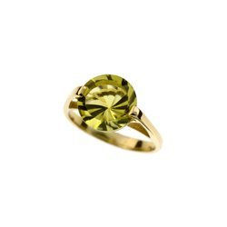 Gold ring with green citrine