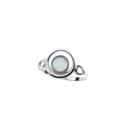 Silver ring with blue agate