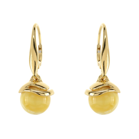 Silver earrings with amber 