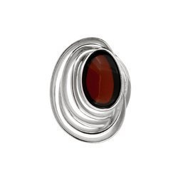 Silver pendant with amber