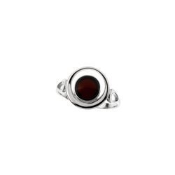 Silver ring with amber
