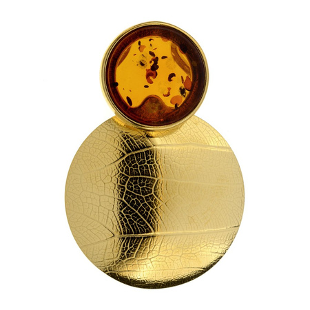 Silver pendant with amber