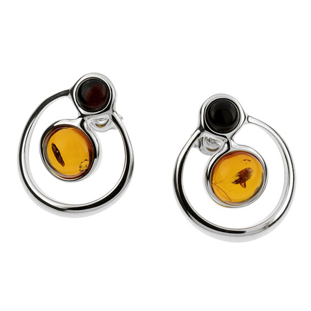 Silver earrings with amber