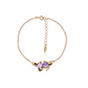 Silver bracelet with amethyst -  doves