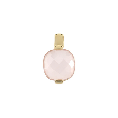 Gold pendant with rose quartz