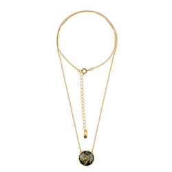 Silver necklace with amber