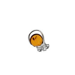 Silver pendant with amber