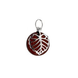 Silver pendant with amber