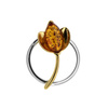 Silver pendant with amber