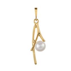 Silver pendant with natural pearl