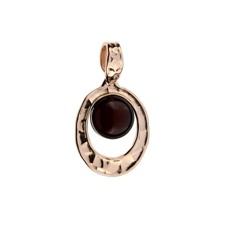 Wisiorek srebrny z bursztynem