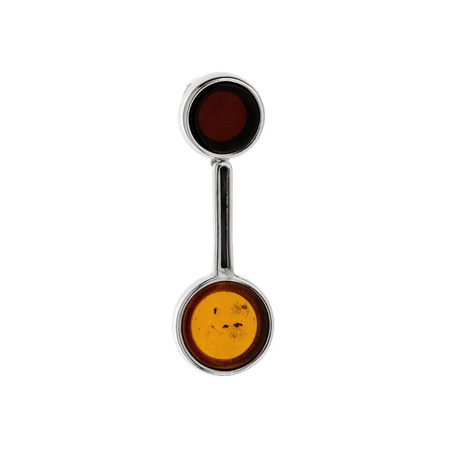 Silver pendant with amber