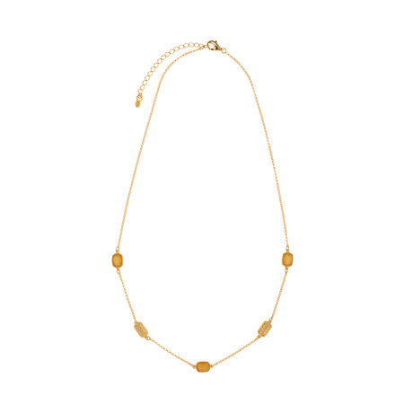 Silver necklace with amber