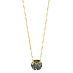 Silver necklace with amber