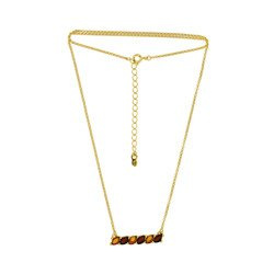 Silver necklace with amber