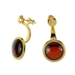 Silver earrings with amber