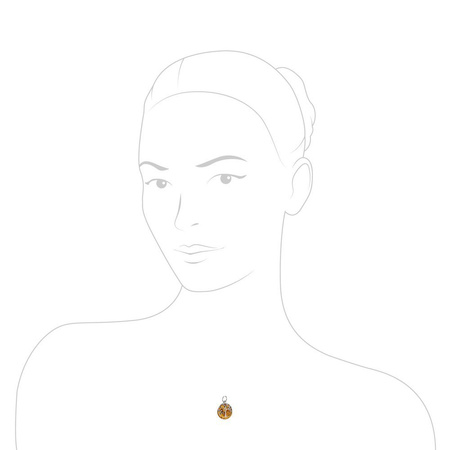 Silver pendant with amber