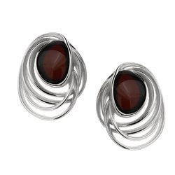 Kolczyki srebrne z bursztynem