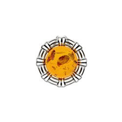 Silver pendant with amber