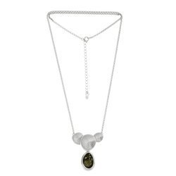 Naszyjnik srebrny z bursztynem