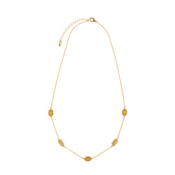 Silver necklace with amber