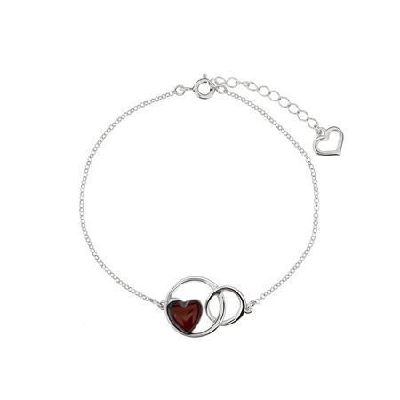Silver bracelet with amber