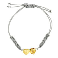 Bransoleta szambala sznurek z sercem bursztynowym