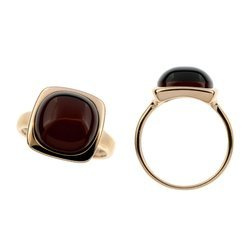 Silver ring with amber
