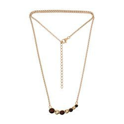 Silver necklace with amber