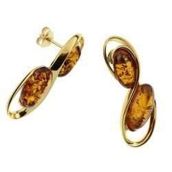 Kolczyki srebrne z bursztynem