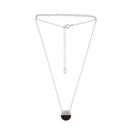 Silver necklace with amber