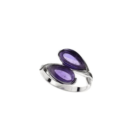 Silver ring with amethyst