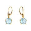 Gold earrings with blue topaz