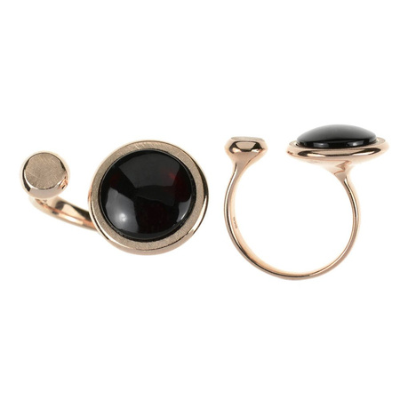 Silver ring with amber