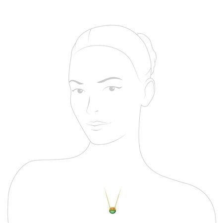 Silver necklace with green agate