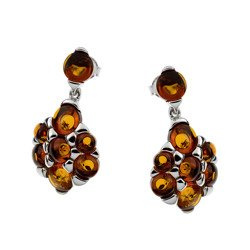 Silver earrings with amber