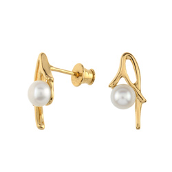 Silver earrings with natural pearl