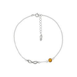 Silver bracelet with amber